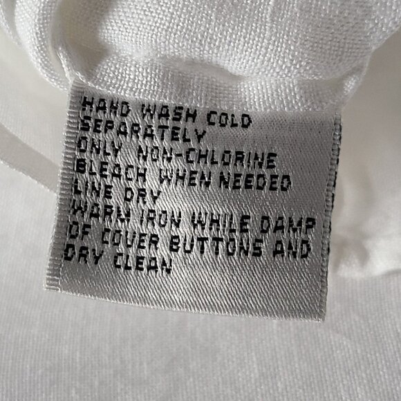 TALBOTS 100% IRISH LINEN TOP- WHITE-SIZE 8 PETITE- FRONT POCKET - Picture 12 of 13